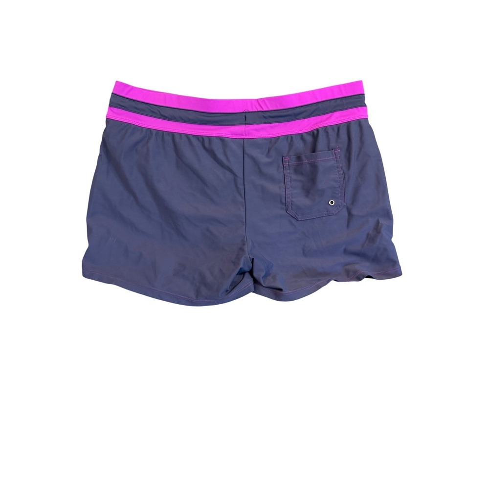 Free Country Womens Grey Pink Board Shorts Swim Trunks Size L 12 14 Drawstring